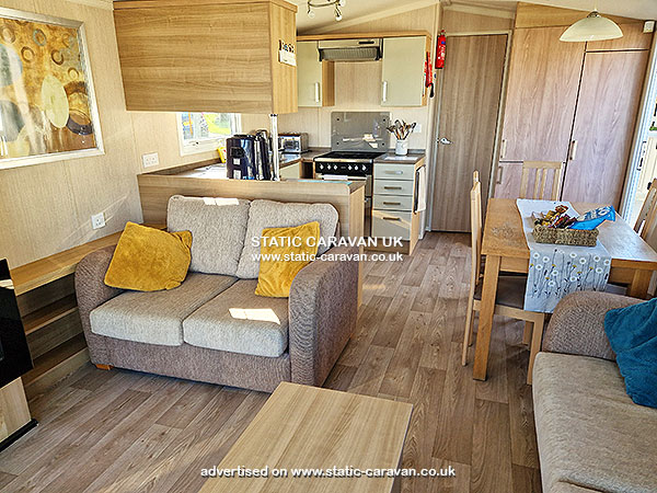 Caravan for hire Pembroke 6 at Quay West, New Quay, Ceredigion, West Wales