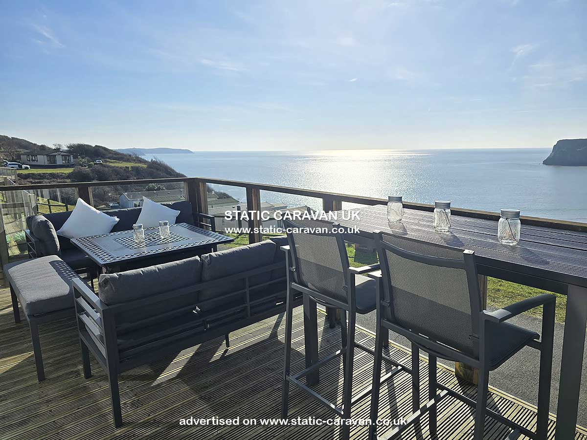 Caravan holiday rental 605 Atlantic View at Lydstep Beach, Tenby, Pembrokeshire, South Wales