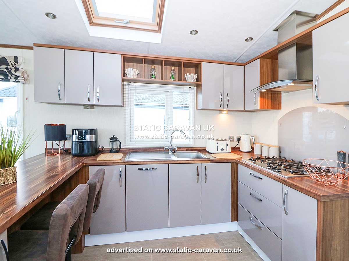 Caravan for hire 12 Traeth Gwyn Court at Quay West, New Quay, Ceredigion, West Wales