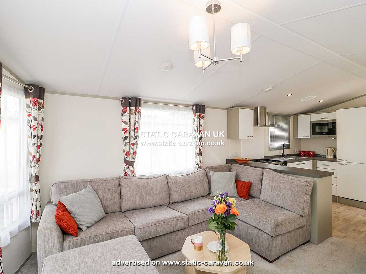 Caravan for hire D18 at Shorefield Country Park, Milford on Sea, Hampshire